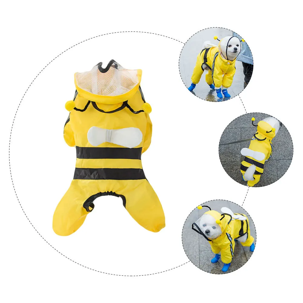 

1 pc Puppy Bee Shaped Raincoat Waterproof Durable Lightweight Dog Rain Gear For Small Dogs Rainy Day Outdoor Use Pet Raincoat