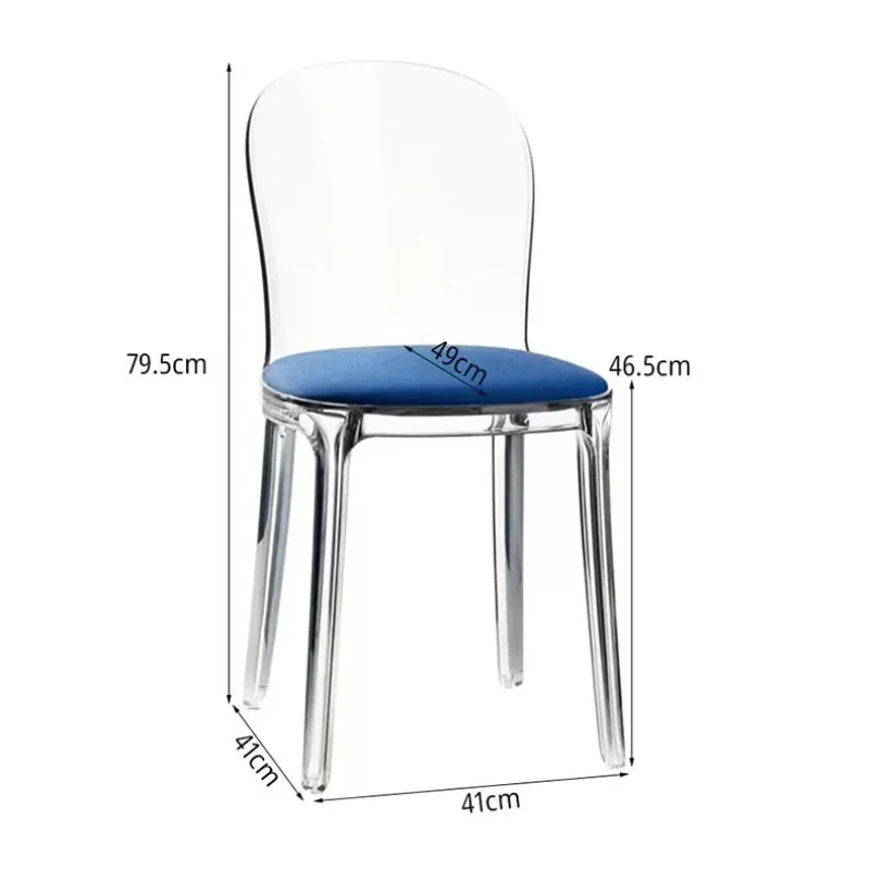 Designer lässiger transparenter Stuhl Acryl Kunststoff Kristall Esszimmerstuhl einfach