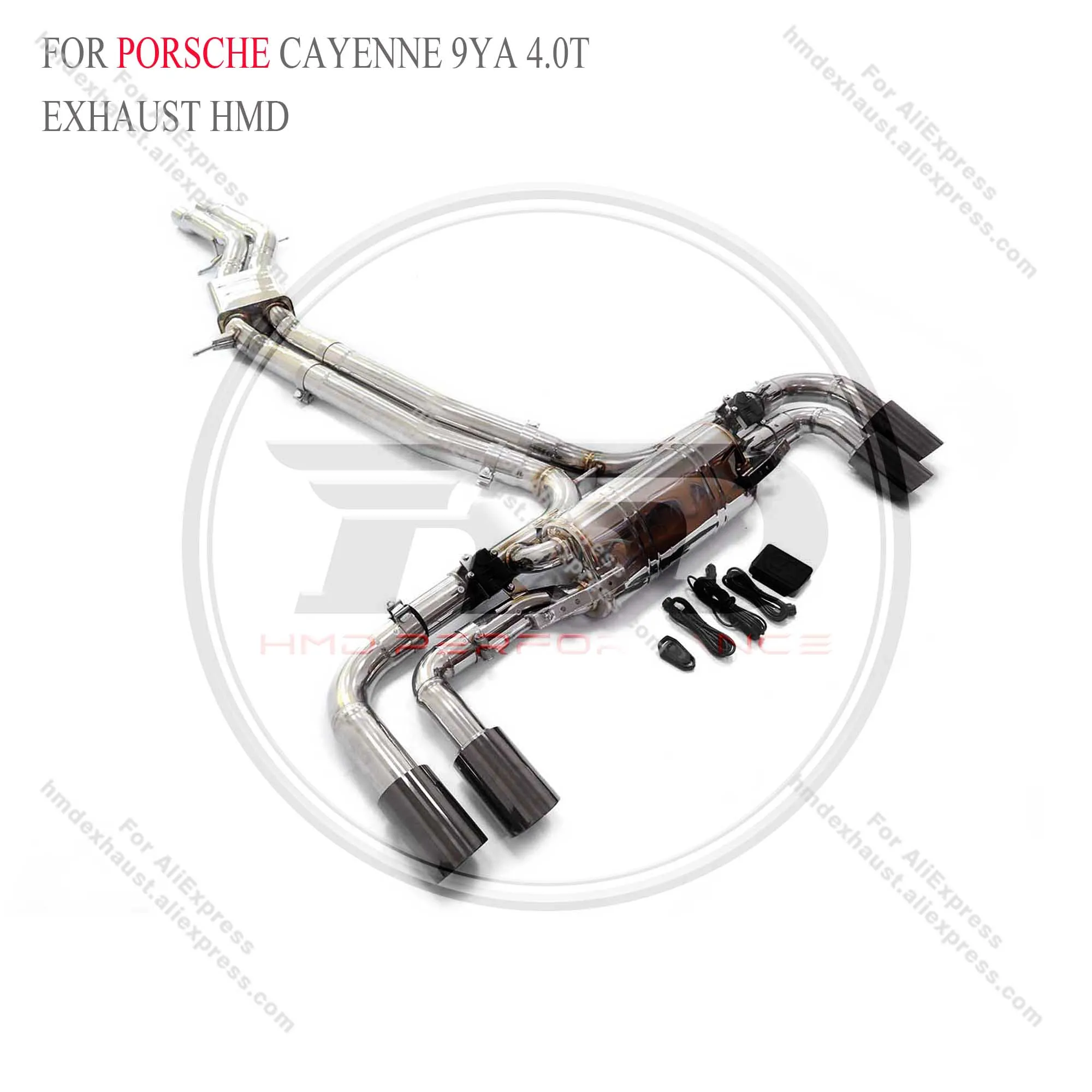 HMD Exhaust System Stainless Steel Performance Catback for Porsche Cayenne Turbo 9YA 4.0T 2018+ Muffler With Valve Non-destructi