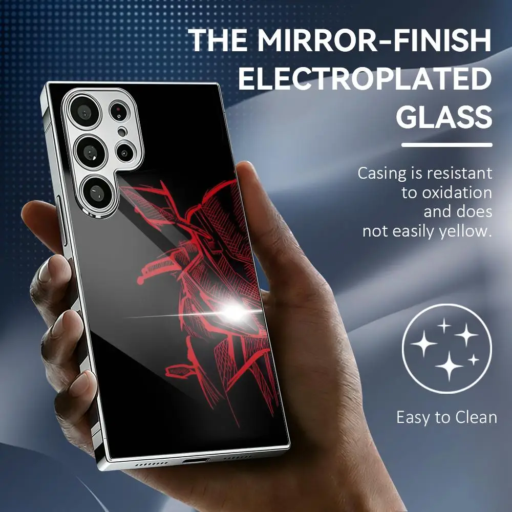 Cyber Glow Phone Case For Samsung Galaxy S25 S24 S23 Ultra Electroplated Metal Frame Shockproof Cover Phone Case