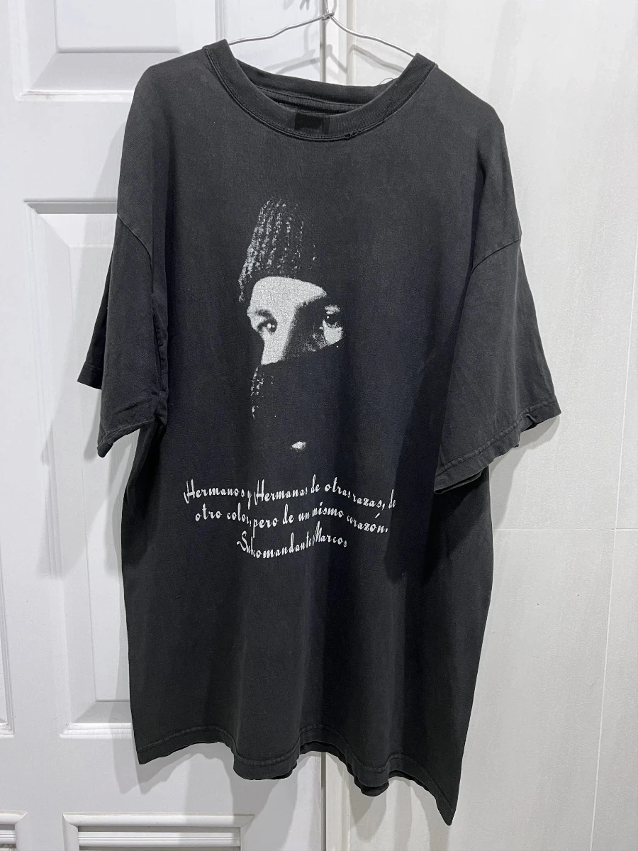 Vtg Subcomandante Marcos EZLN Zapatista Liberation Faded Short Sleeve O-Neck Casual Street Fashion Tee for Men Women Daily Wear
