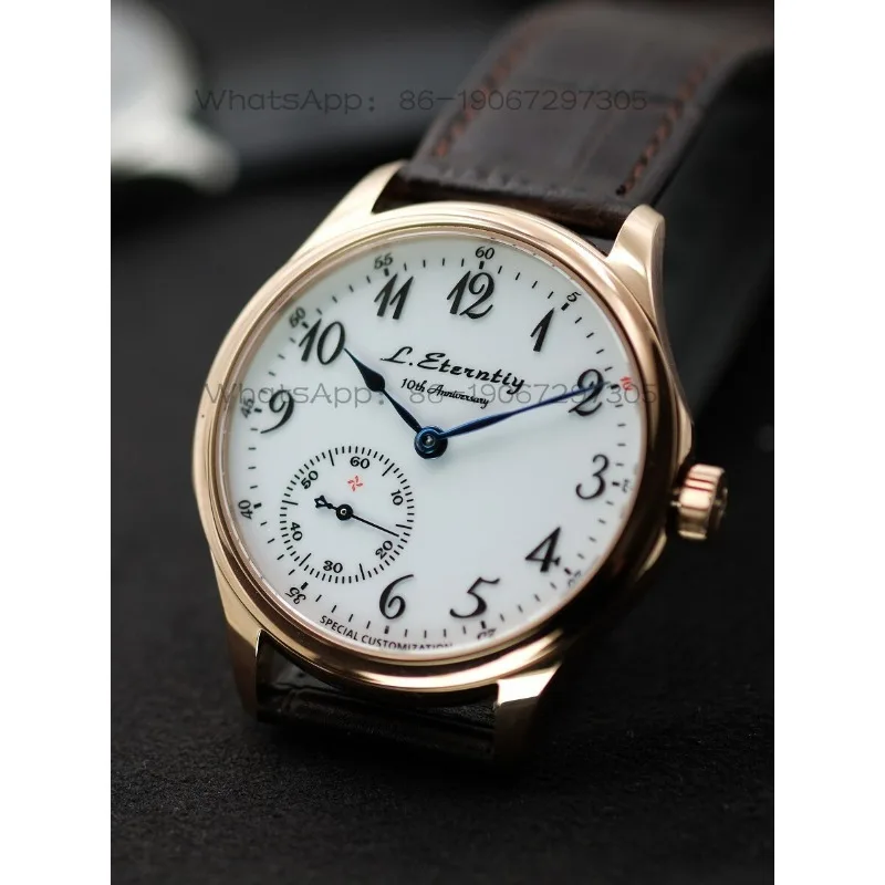 Simple Retro Eccentric Dial 7-point Small Three-needle Ultra-long Power Manual Baking Blue-needle Mechanical Watch