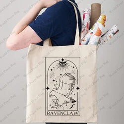 1 pc Ravenclaw  pattern  Women's Reusable Shopping Bag, Best Gift For her, Trendy Folding Shoulder Bag  ravenclaw fan gift