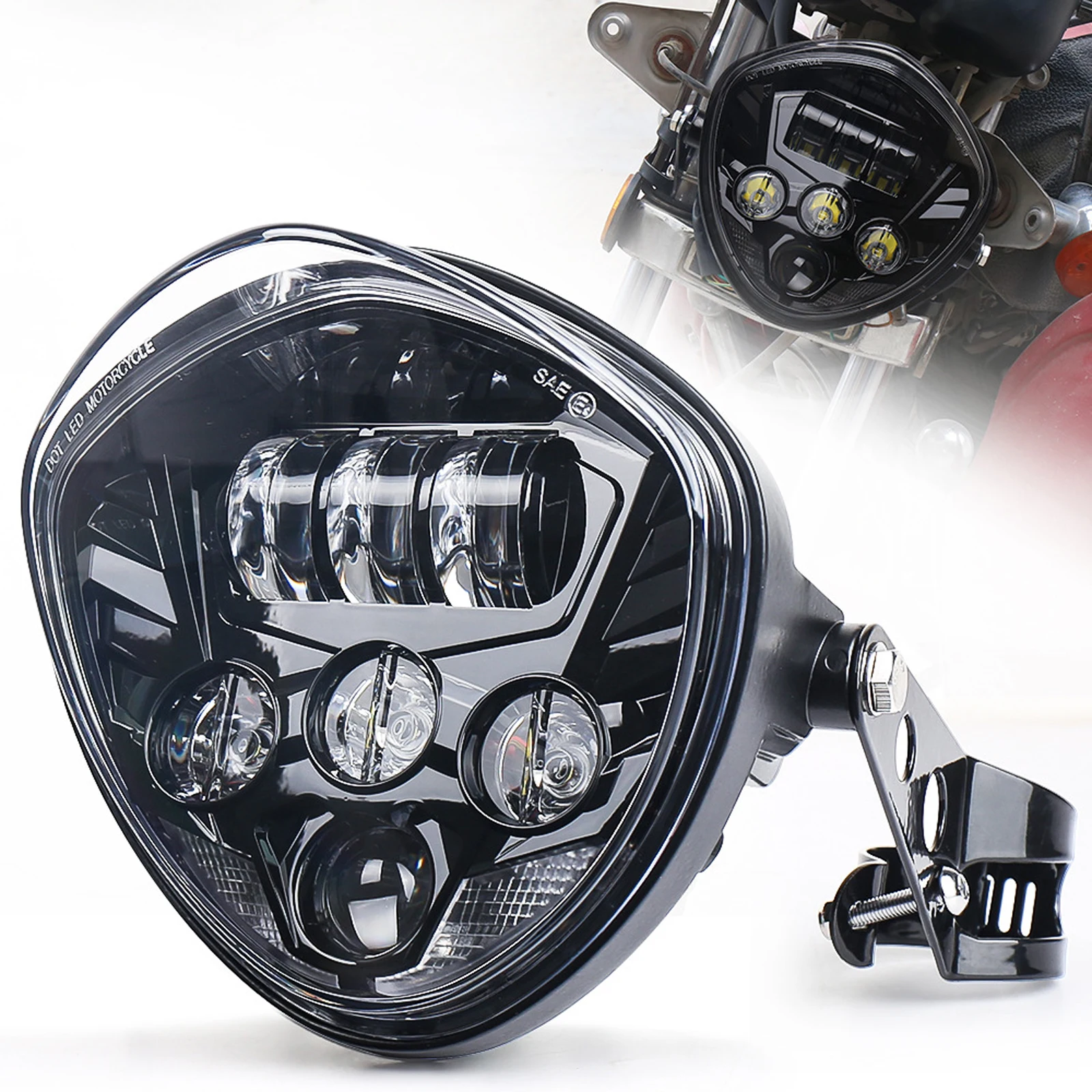 

7” Led Front Headlight Kit Victory 12V LED Motorcycle Headlight For Super73 Electric Bike BMW Softail Cafe Racer Chopper Honda