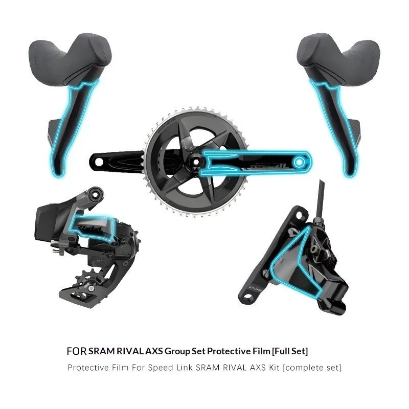 WARTHOG Road bike protective cover for sram RIVAL AXS film shifter crank rear derailleur sticker