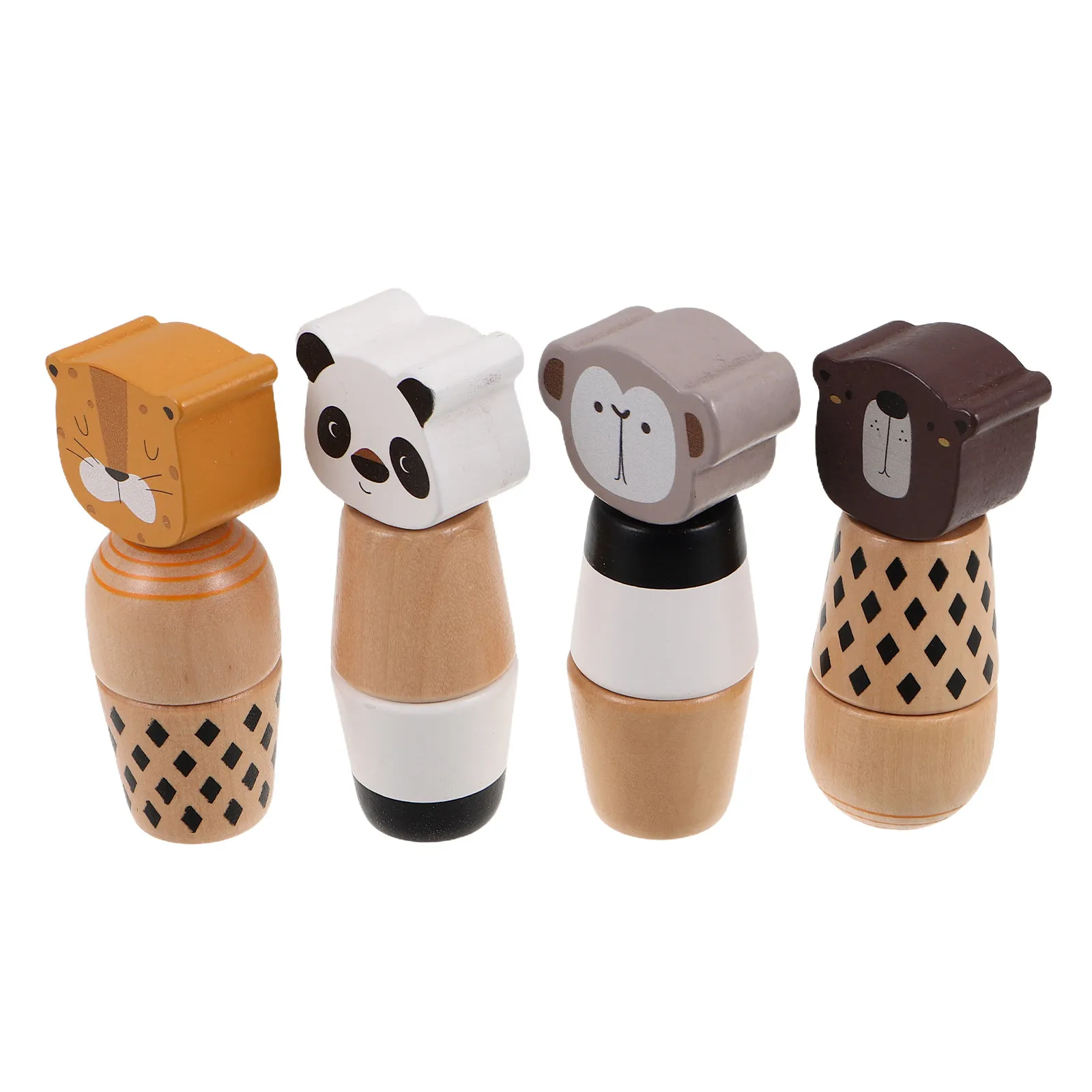 ของเล่นเสริมพัฒนาการเด็ก 4 ชิ้น: ตัวต่อสัตว์แบบมอนเตสซอรี่ ฝึกทักษะการเคลื่อนไหวอย่างละเอียด สำหรับเด็กเล็ก ฝึกการจับคู่สกรู