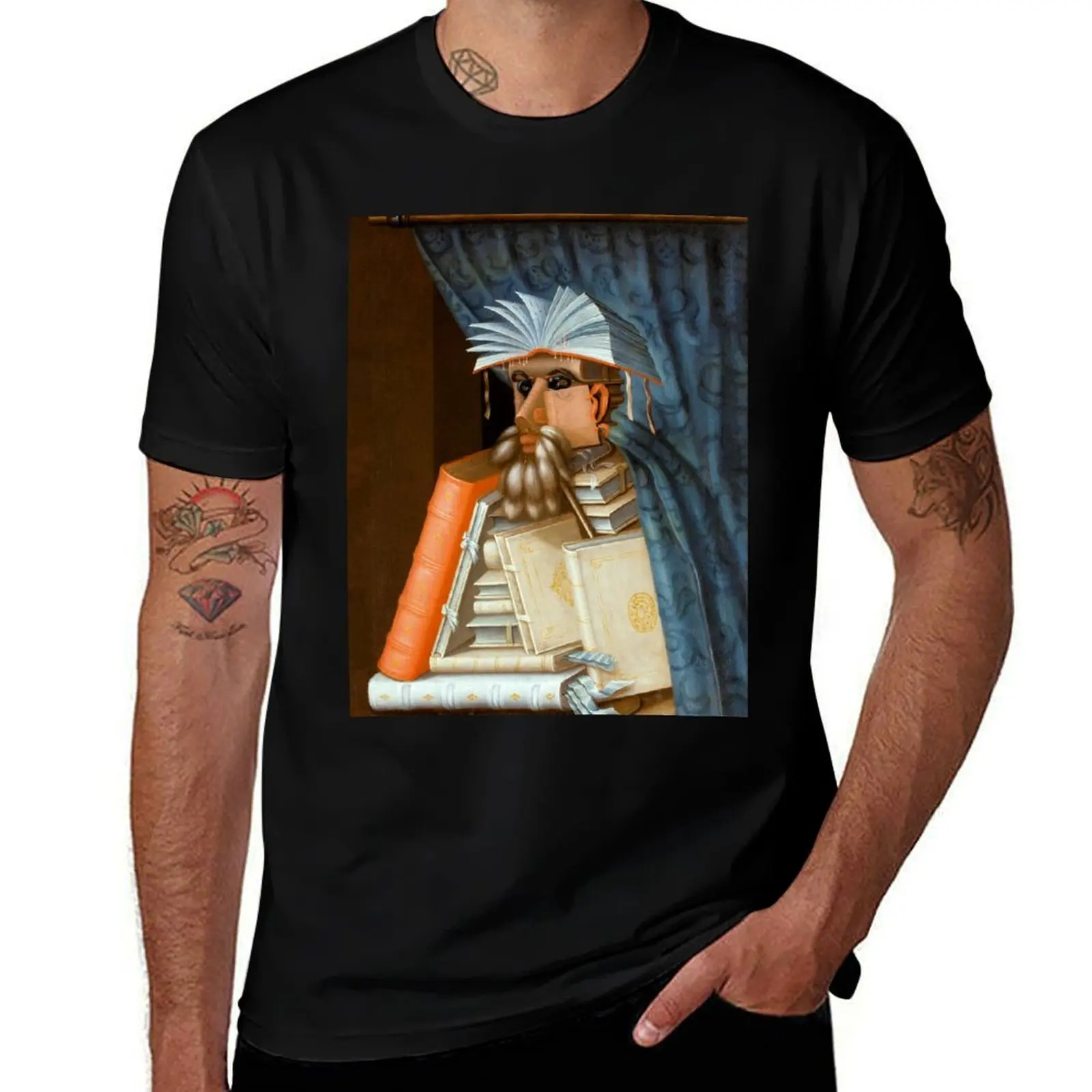 Giuseppe Arcimboldo The librarian T-Shirt Mechanic Work Tee Shirt