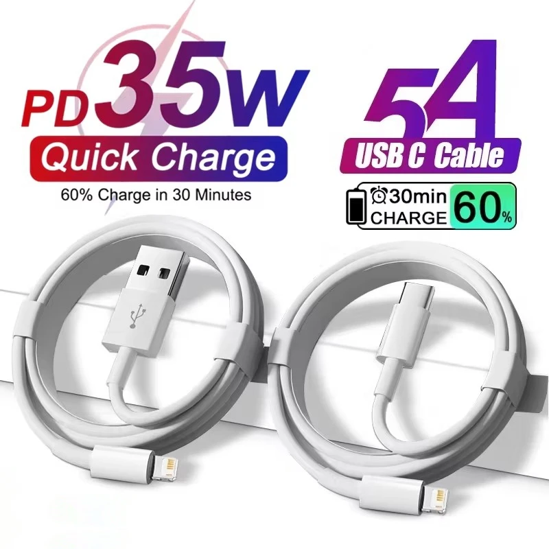 PD 35W Fast Charging USB C Cable For iPhone 6S 7 8 14 Plus 11 12 13 Pro X XR XS Max SE Quick Charger USB Data Line 1m 1.5m 2m 3m