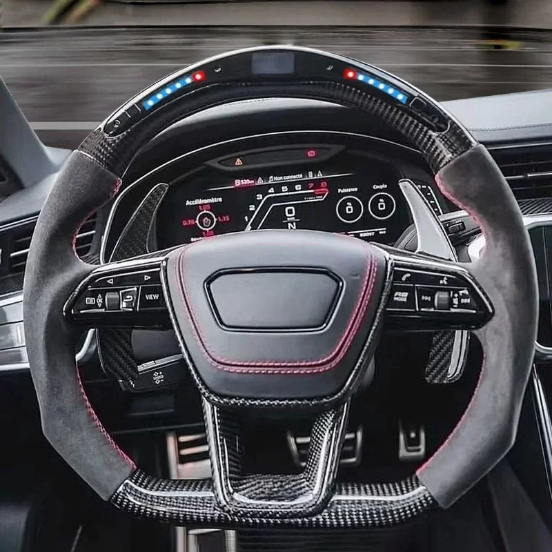 

Custom Upgrade For Audi RS/S Series Universal A3 A4 B9 A5 A7 A8 RS3 RS4 RS5 S3 S4 S5 Q3 Q5 Q7 LED Carbon Fiber Steering Wheel