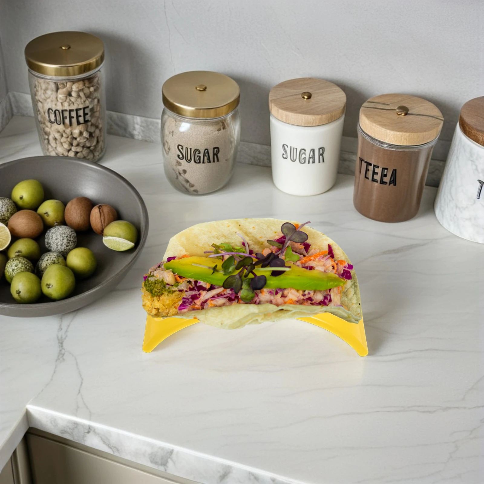 

12 PCS Tortilla Clips Pizza Taco Holder Stand for Crepes PP Colorful Plates Mexican Basket Shells Folder Rack Container