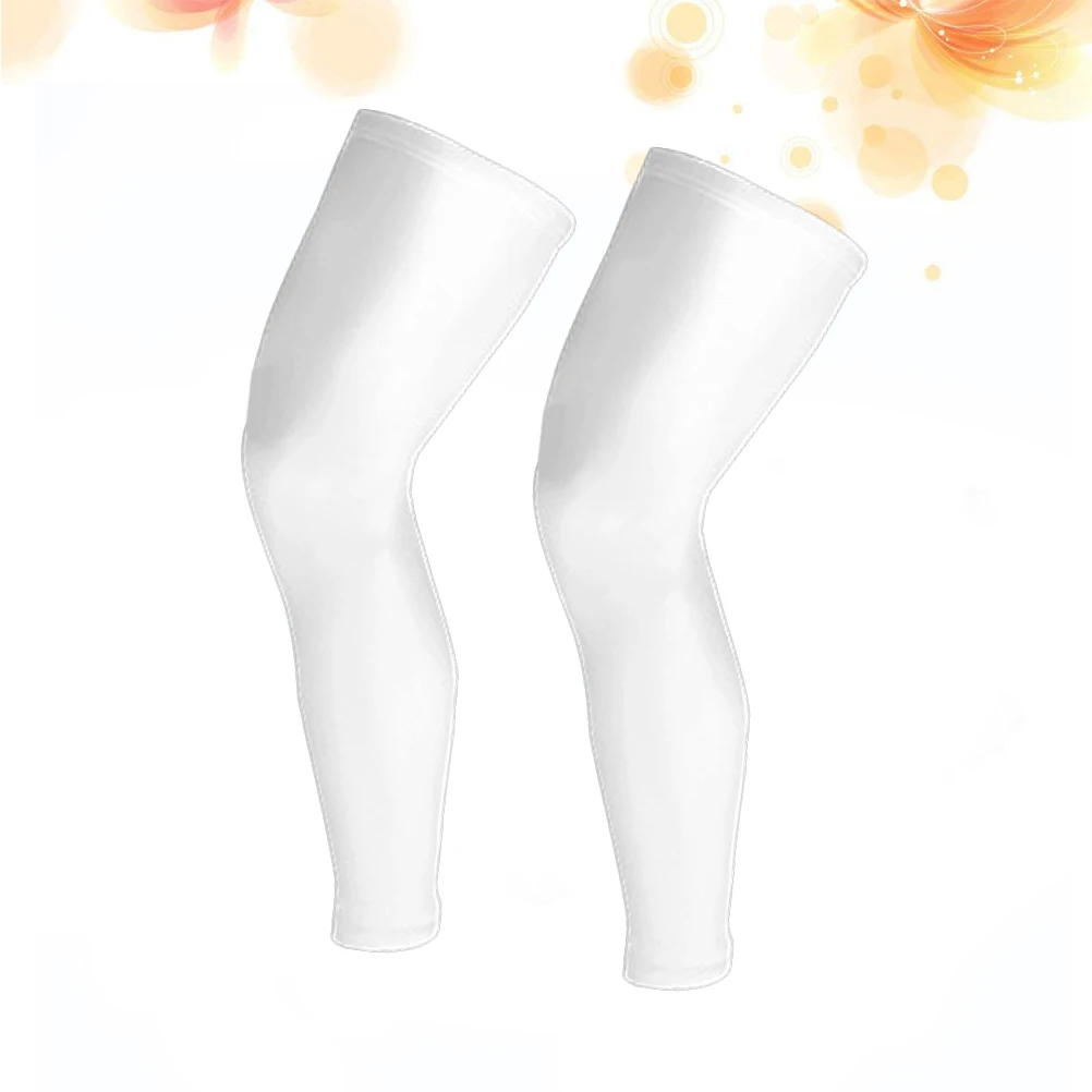 

Knee Compression Sleeve Leg Support Ankle Socks For Running Sports White L Size Open Bottom Comfortable Exercise Walking