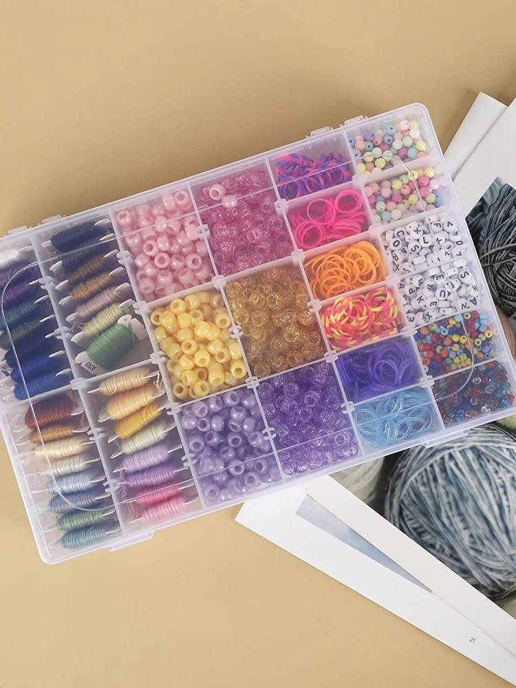 36 siatek Plastikowe pudełko do przechowywania Pojemnik na biżuterię z regulowanymi przegródkami na koraliki Rzemiosło DIY Sprzęt wędkarski — zdjęcie 2