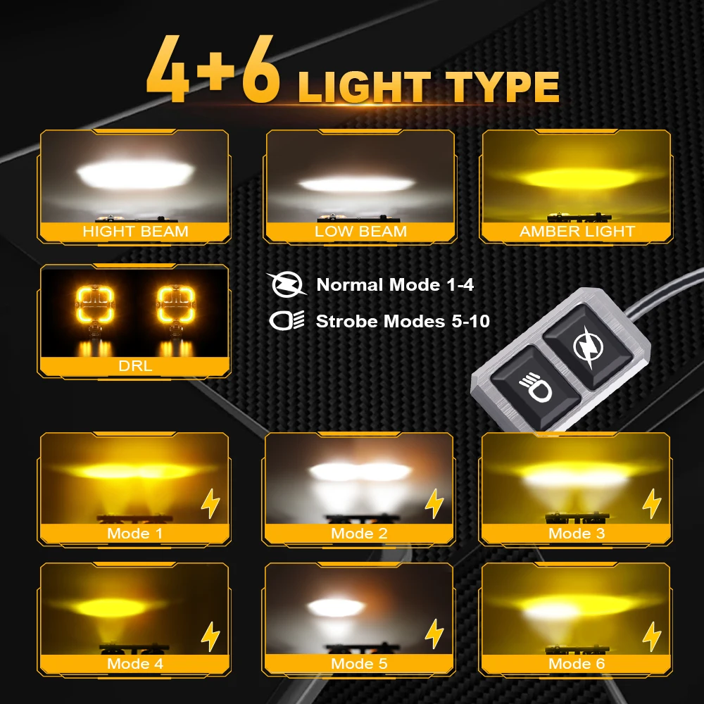 Lampu Sorot Tambahan LED Sepeda Motor Lampu Sorot Berkendara Lampu Berkendara Putih Amber Combo Beam untuk Sepeda Motor BMW