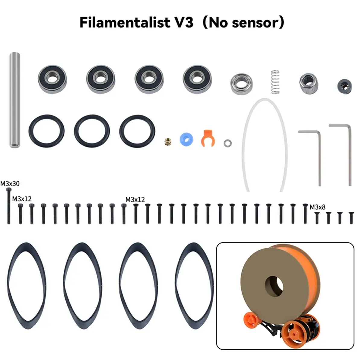 AT42 Filamentalist Passive Filament Driven Rewinder Multi-Material Unit Kit Filamentalist FV3 Kit No Sensor