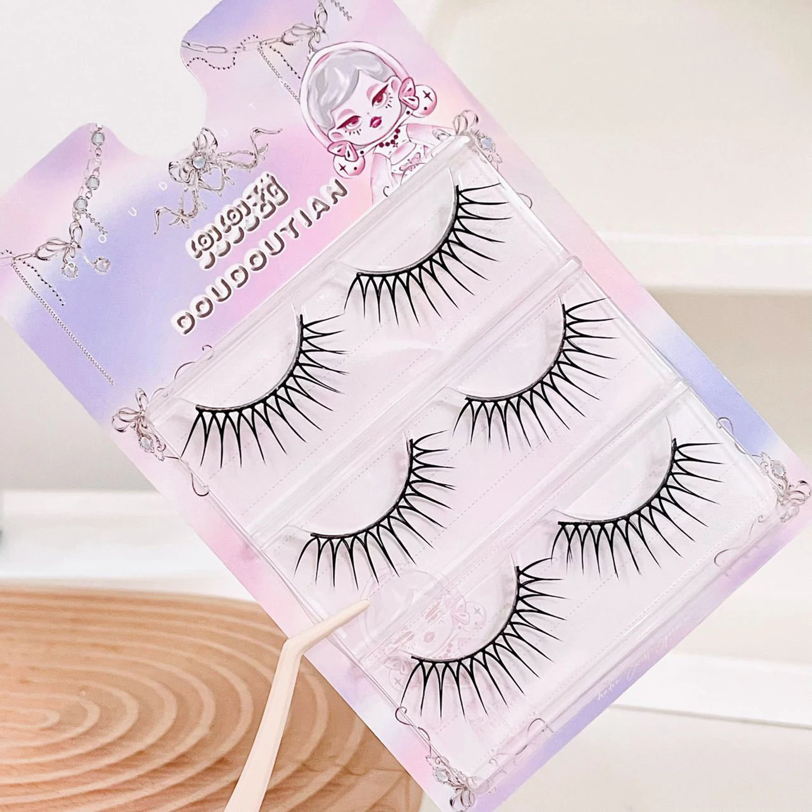 Kpop Idol U Shape False Eyelashes Full Strip Fluffy Volume Lashes for Girls Natural Makeup Accessories
