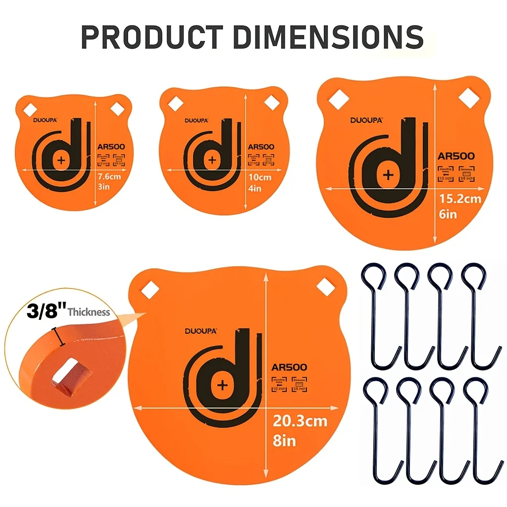 

AR500 Steel Target for Shooting 3/8" Thick Gong Silhouette Metal Target - Laser Cut - Neon Color