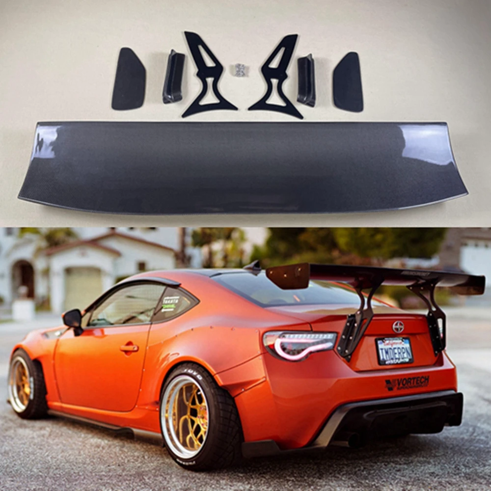 Car-styling Unpainted FRP Carbon Fiber Forged carbon  Material GT Style Rear Trunk Wing Spoiler for Subaru BRZ Toyota 86 GT86