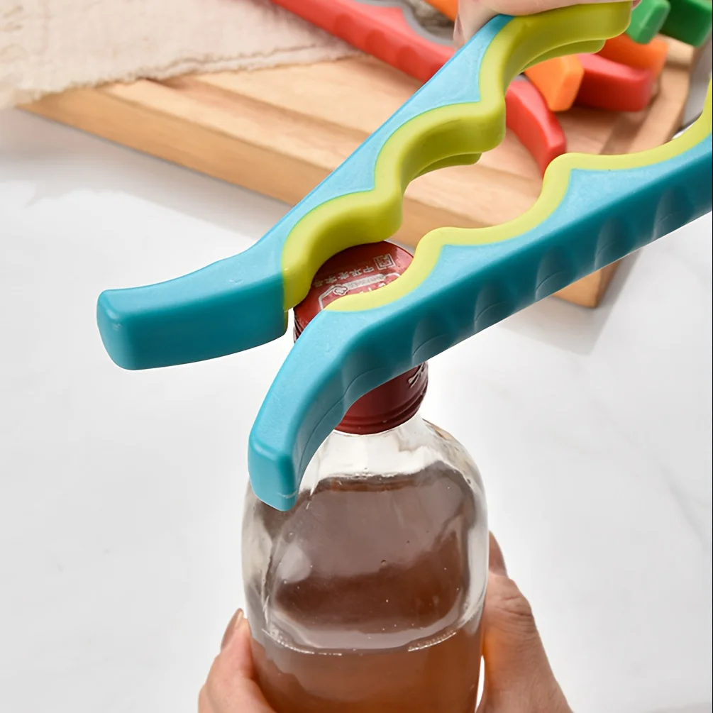 1pc 4-in-1 Multifunctional Spiral Lid Opener– Labor-Saving Kitchen Gadget with Ergonomic Handle, Durable Plastic Design Suitable