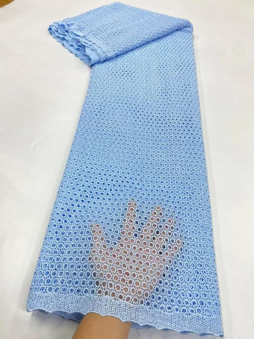 

2025 Latest High Quality African Nigerian With Tulle Sewing Guipure Lace Fabric Embroidery Dresses Sequins 5Yards JL522