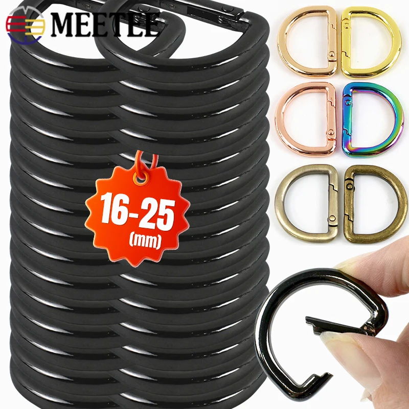 

5/10Pcs 16/19/25mm Metal D Ring Buckles Bag Strap Spring Snap Hook Keychain Handbags Carabiner Clips Bags Hardware Accessories