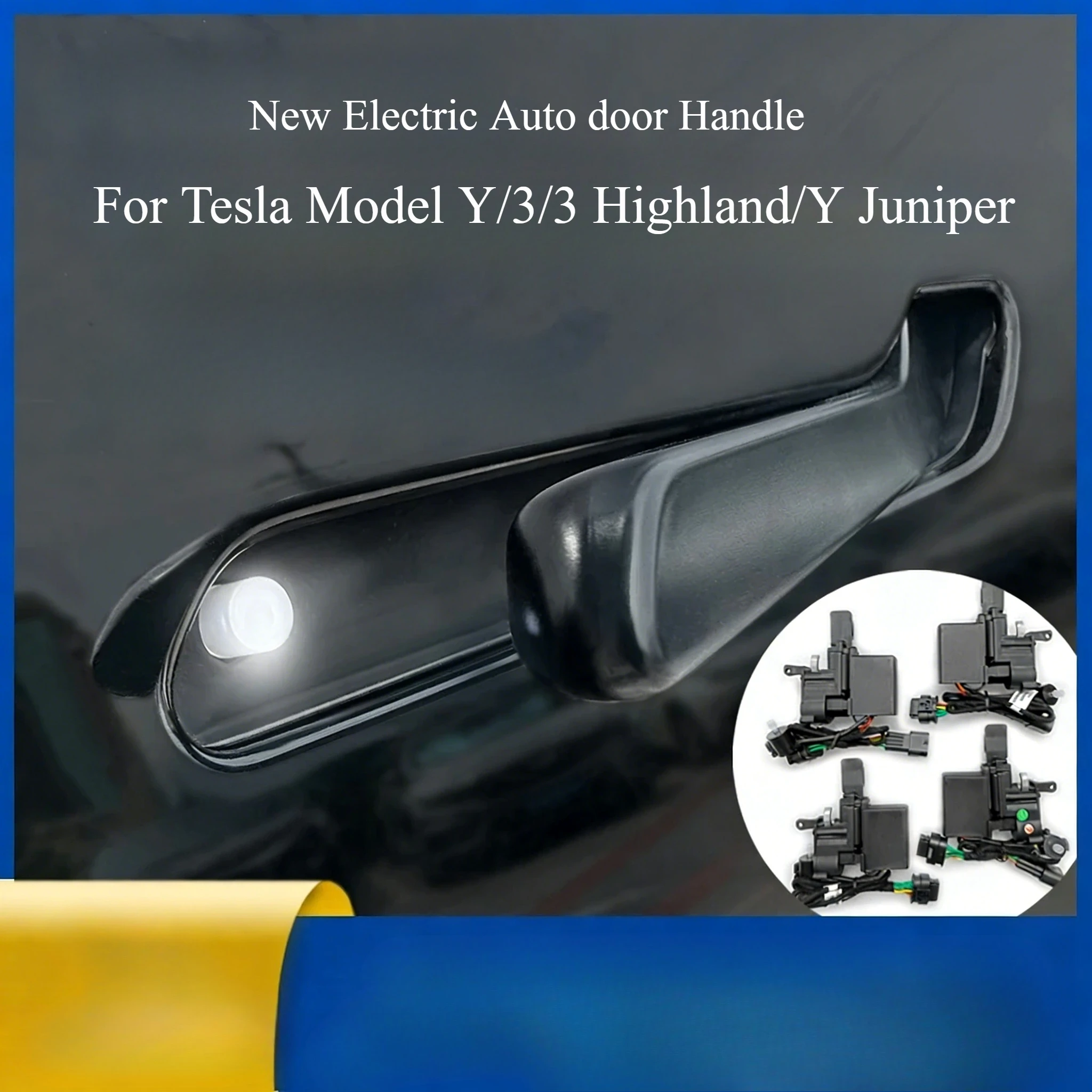 

New Y Juniper OEM Chrome Door Handle Auto Presenting for Tesla Model 3 Y 3 Highland Welcome Mode Multi-contact Pop Up