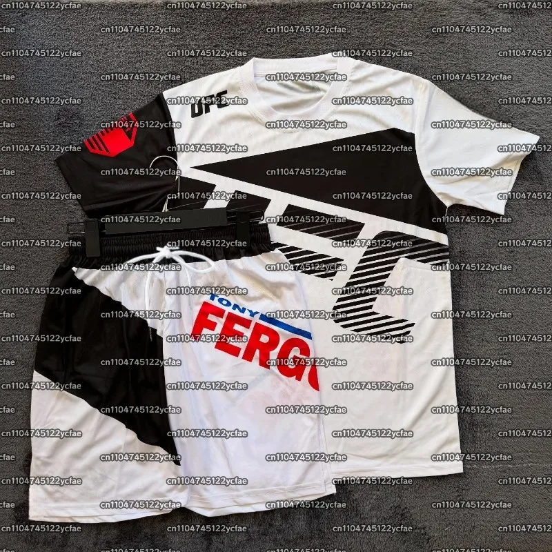 

Новые шорты с короткими рукавами для бокса и тренировок UFC для мужчин и женщин от аутентичного боевого ночного дышащего быстросохнущего спортивного комплекта ﻿