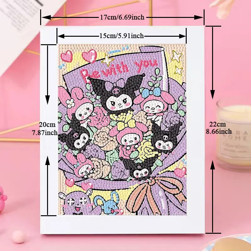 Sanrio Diamond Painting Kuromi  Melody New Collection 2024 Full Diamond Mosaic 5D DIY Cross Stitch Kits Diamond Art Home Deco