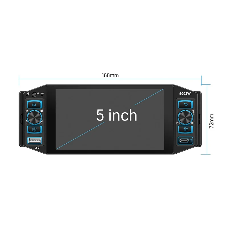 FOR 5in Single 1DIN Car Stereo Radio Player FM RDS LCD Screen For CarPlay W/Camera