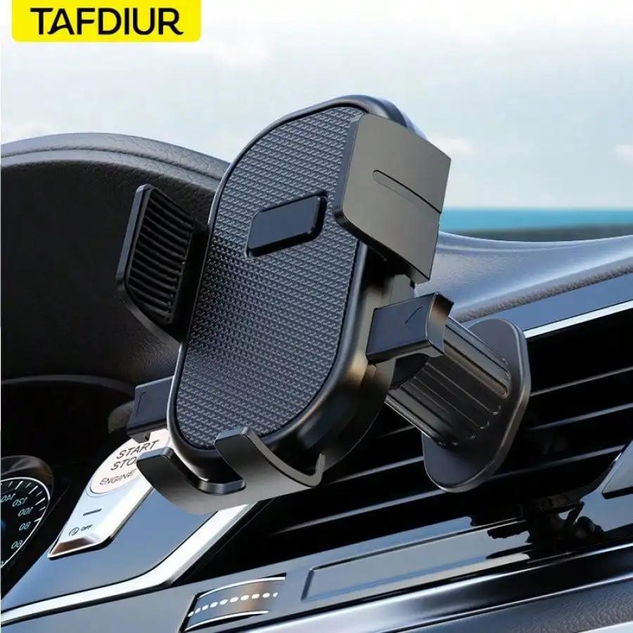 1 Piece of Abs Material Black Textured Car Air Vent Phone Holder, Press to Unlock and Adjust the Width, Rotatable Design, Easy and Quick Installation, Universal Car Navigation and Music Listening Phone Holder