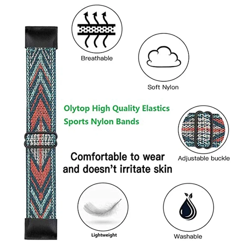 حزام حلقة من النايلون للغارمين Forerunner 965 55 165 265 سوار معصم رياضي مريح قابل للاستبدال لـ Garmin Approach S50/Active 6 5