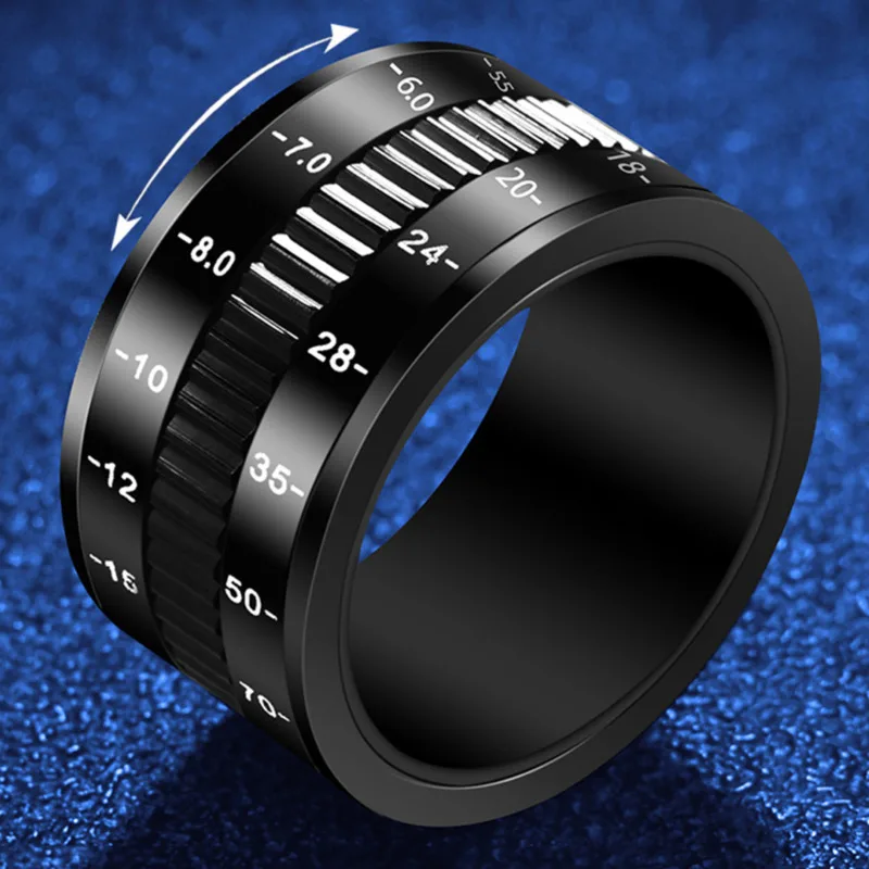 

Men Black Rotatable Photographer Camera Rings Trendy Lens Rotating Digital For Separate Decompression Men Party Domineering