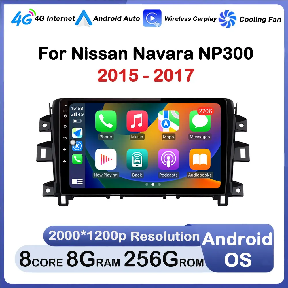 

Android OS Wireless CarPlay Auto Radio for Nissan Navara NP300 2015 - 2017 Car Multimedia QLED Touch Screen Head Unit DSP Stereo