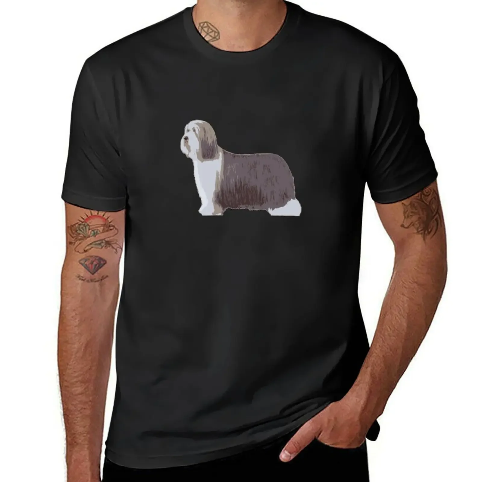 Cute Bearded collie of fawn or brown color T-Shirt boys whites street wear oversizeds workout shirts for men