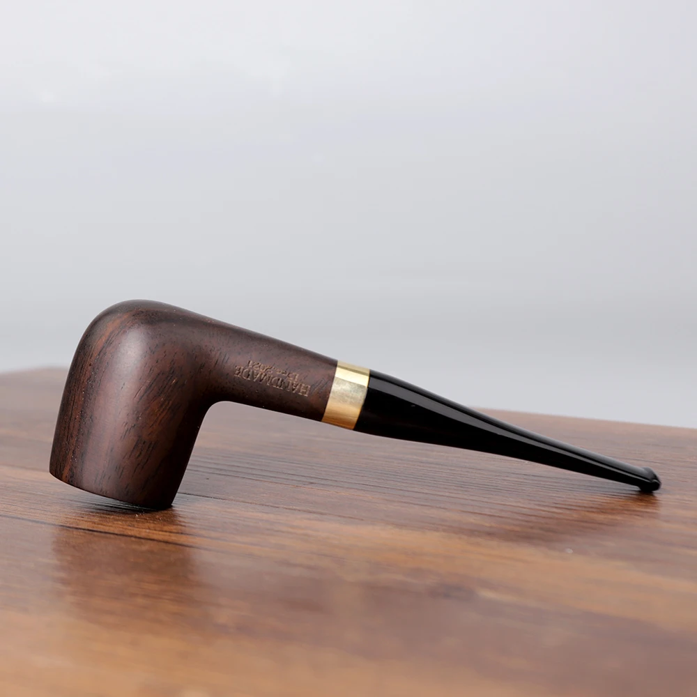 JIBILL klassisches Billardrohr-Set mit geradem Griff, Sandelholz-Tabakrohr-Set, dekorativer Metallring, 9-mm-Rohrkanal mit saubem Set – Detail 4