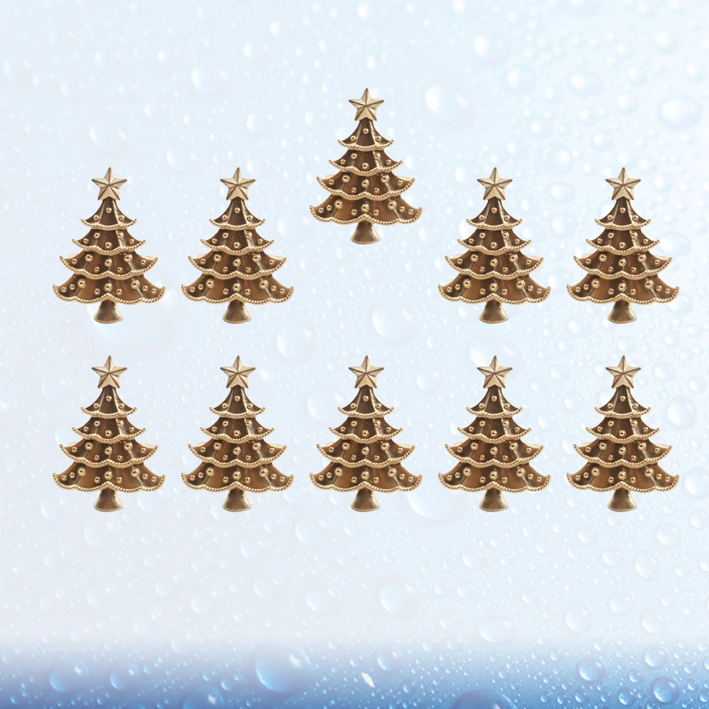 

10 Pcs Christmas Dinner Table Decor Napkin Ring Rings Desktop Tree Party for Golden