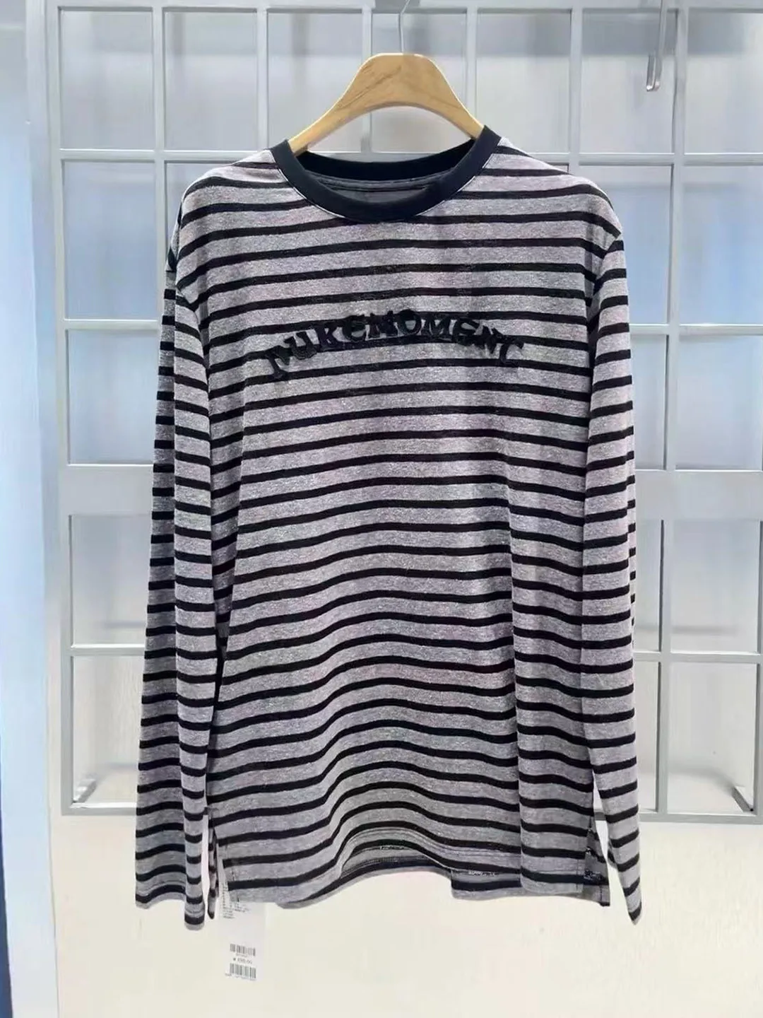 

Qui очень 2022, осенний пригородный круглый вязаный топ Ne в полоску Long Sve, женский модный корейский свободный крой, внутренняя одежда