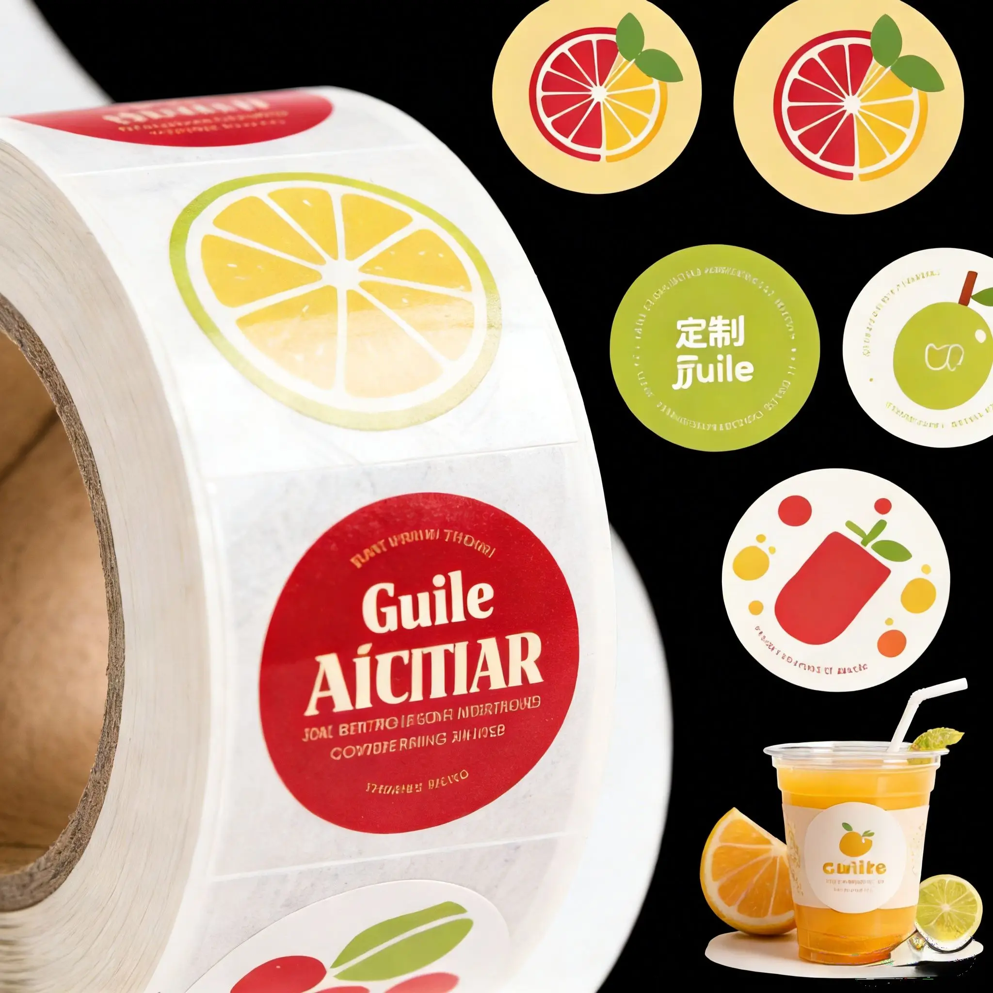 Custom Waterproof Deformation-Resistant Strong Adhesive Labels,Roll Stickers for Sports Water Bottles,Cold Drinks & Juices