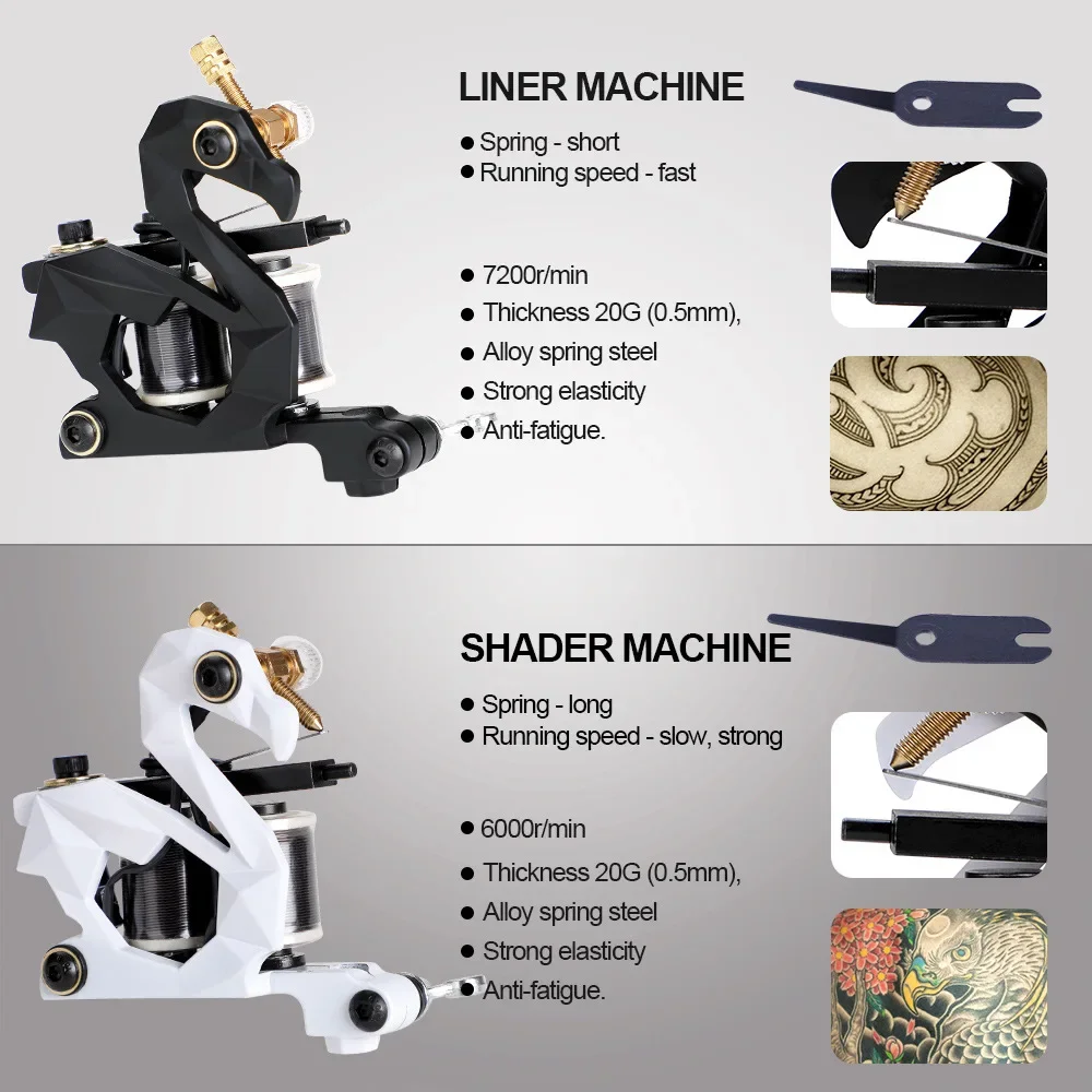 Rotary Tattoo Pen Top Quality Stigma Tattoo Machine Iron Fine Lining Shader Wrap Coils Guns Tattoo Supply Coil Machine