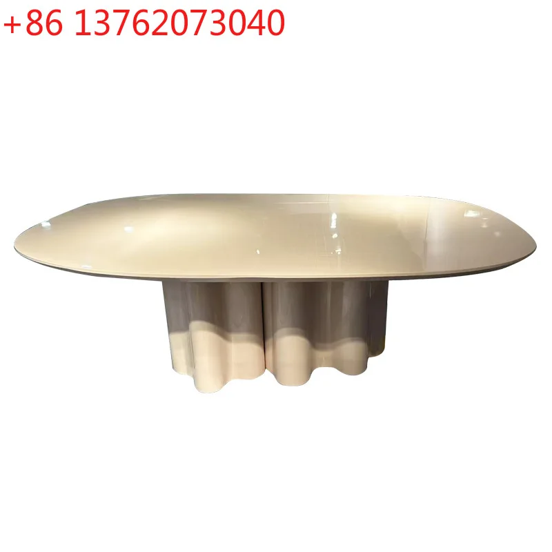 Ovaler Tisch für Haushalt, Wohnzimmer, Esszimmer, moderner, einfacher, lässiger Verhandlungstisch