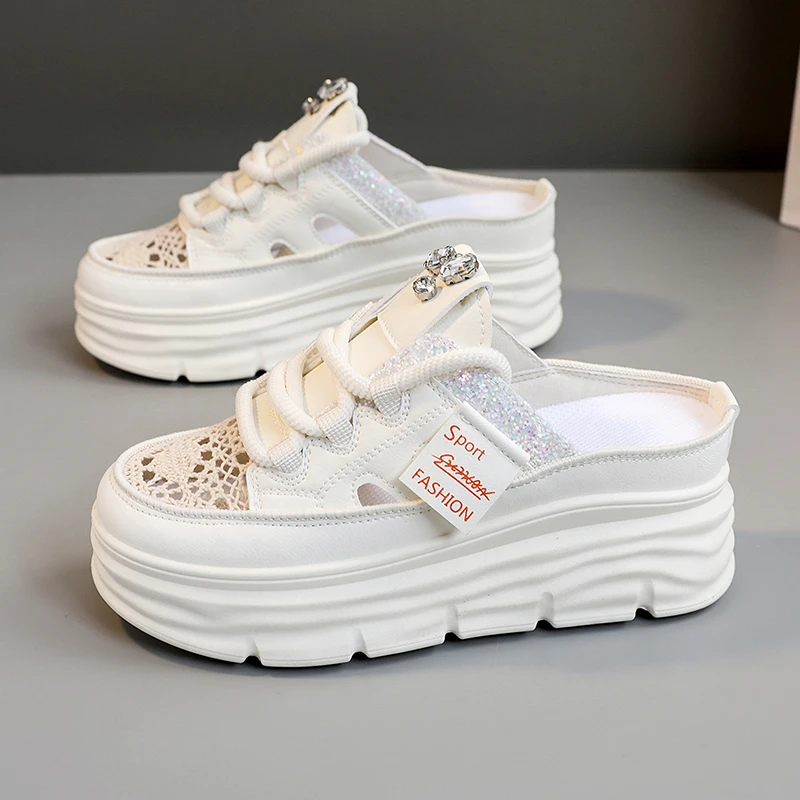 2024 Nieuwe Vrouwen Casual Schoenen Dikke Sneakers Platform Sleehak Verborgen Hak Vrouwen Vrijetijdsschoenen Zomer Sneaker Vrouwen