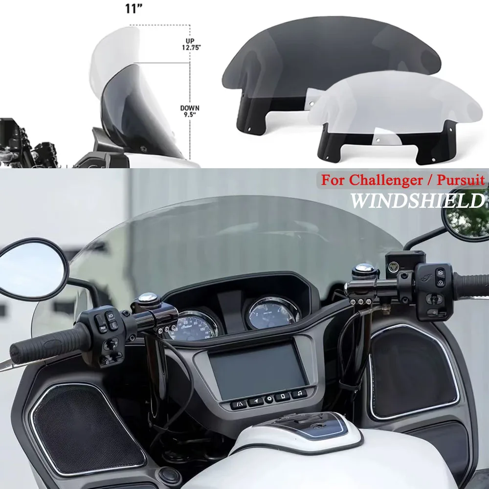 

New 11" Front Wind Deflector Spoiler Deflector Windshield Wind Protection Baffle For Indian Challenger PursuitI 2020-2025