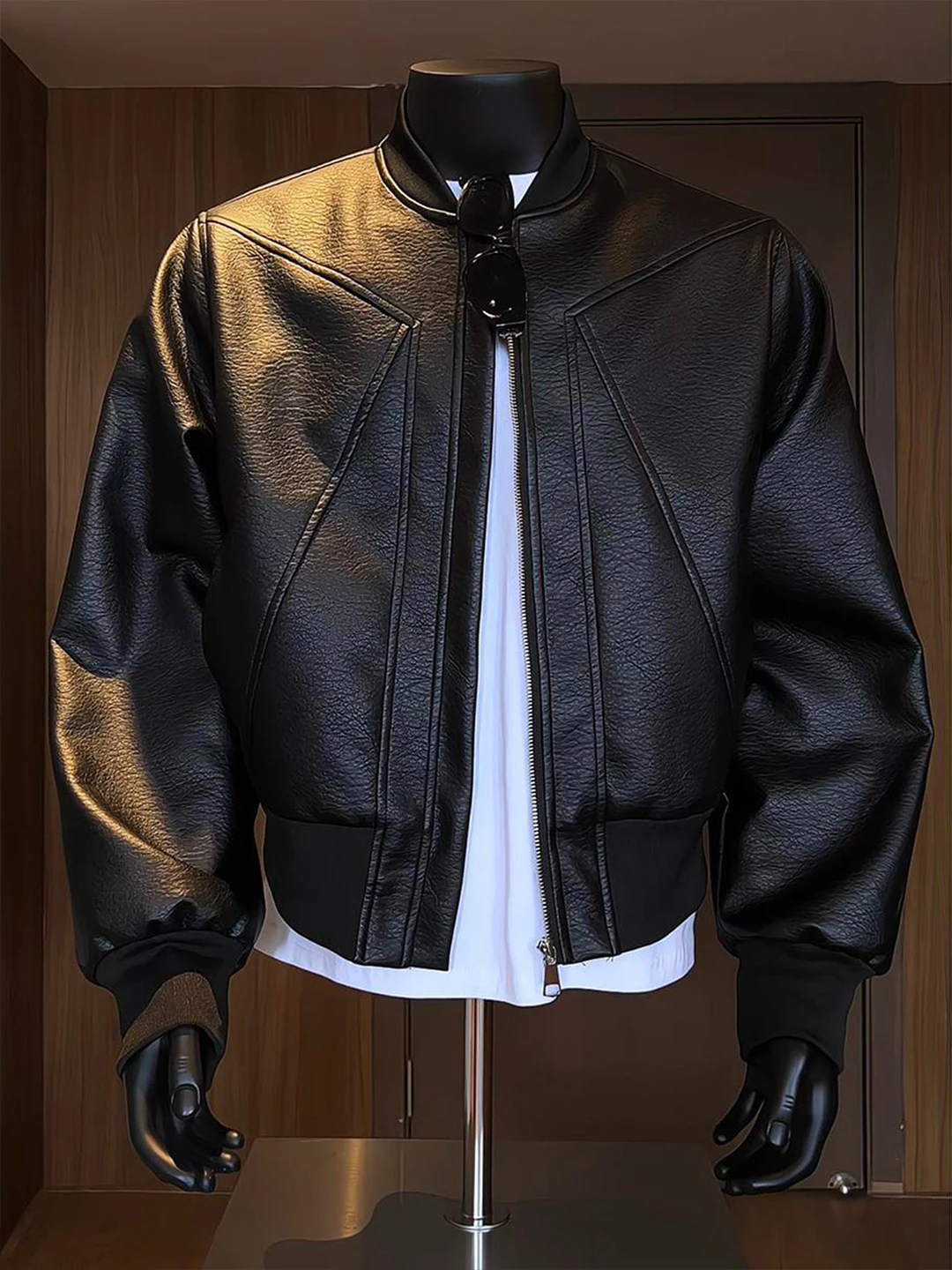 

Мужская кожаная куртка Bla American Craed, водонепроницаемая, для мотоциклистов, бейсбольная, свободного кроя, длинный рукав, молодежная мода