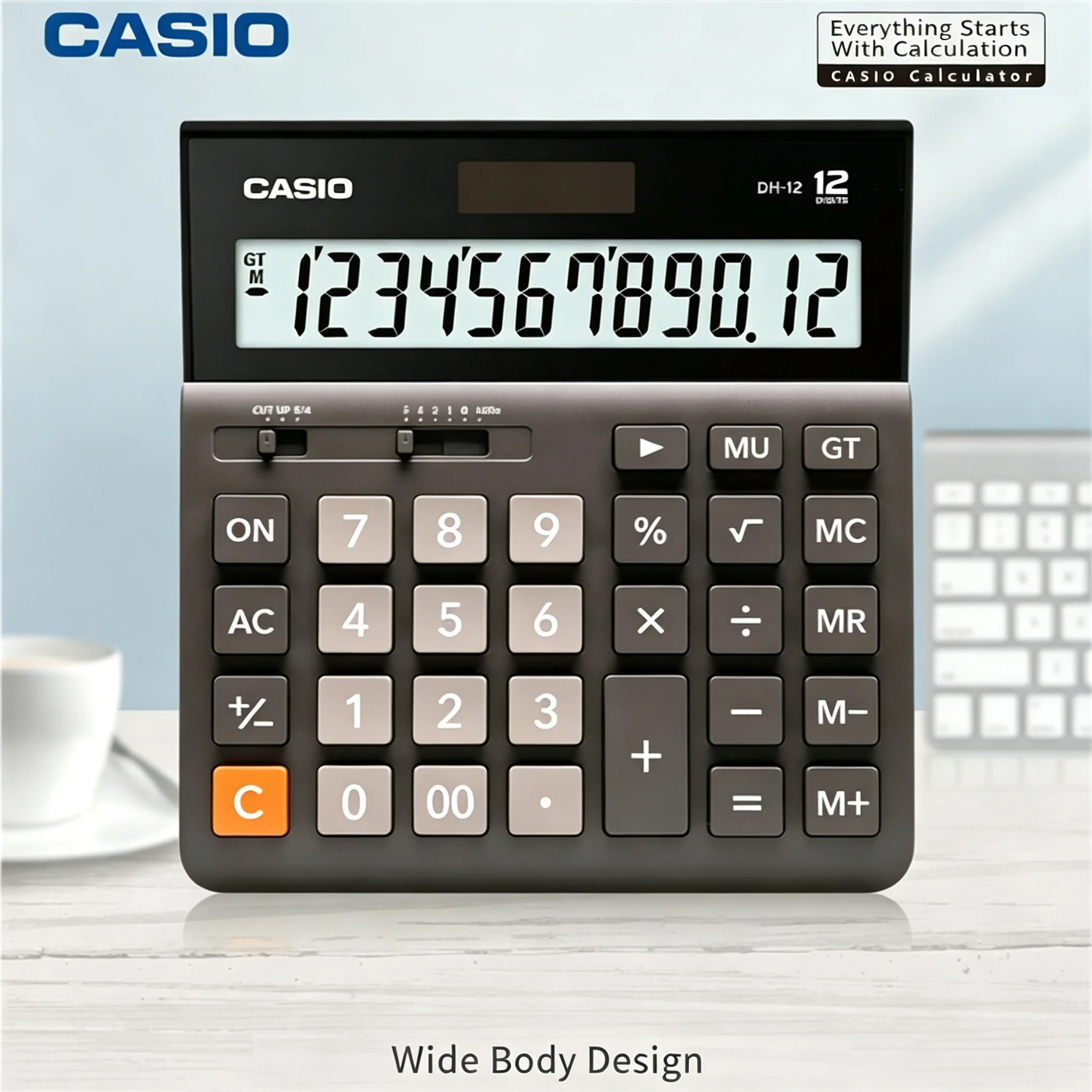 Casio DH12/14 Cashier Calculator Soft Touch Buttons Low Noise Design For Grocery Store Daily Payment Check MX12/120 AX12/120