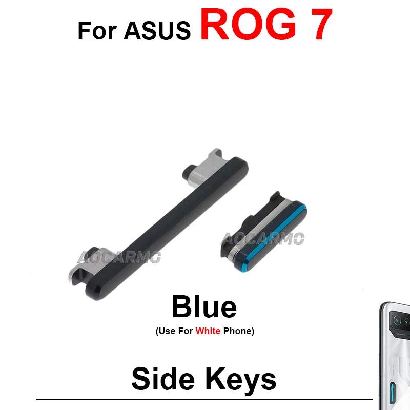 Blue Red Black For ASUS ROG Phone 6 Rog6 Power On OFF Volume Buttons Side Key Replacement Part
