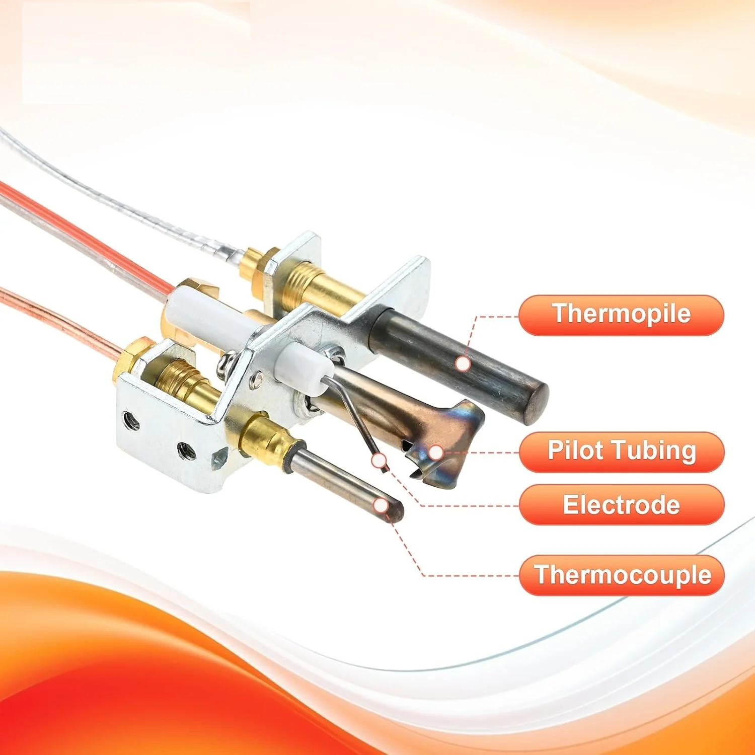 25660 4021-732 Pilot Assembly NG with Thermocouple Thermopile for Heatilator GNDC33 GNDC36, Quadrafire & Heat-N-Glo Fireplaces