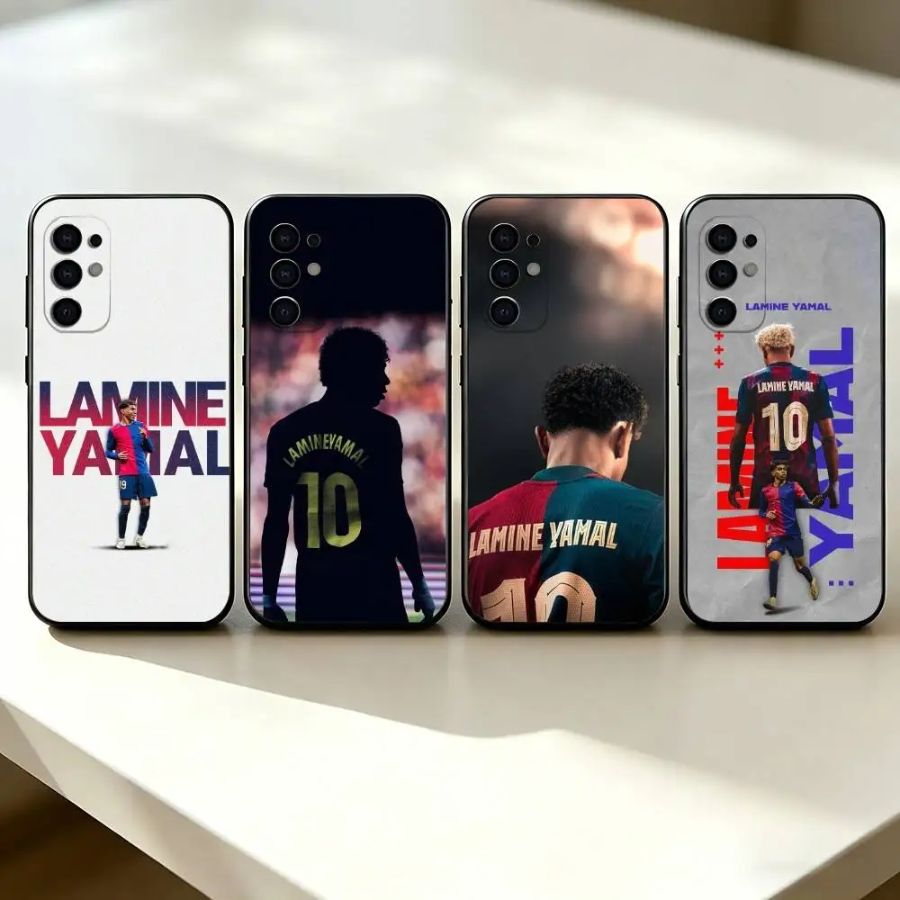 Football player L-Lamine Yamal Phone Case For Samsung S25,S24,S21,S22,S23,S30,Ultra,S20,Plus,Fe,Lite,Note,10,Black Cover