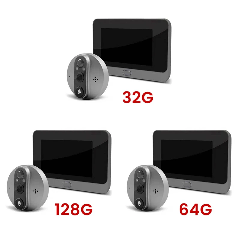 PORK-Tuya Wifi Smart Cat Eye Doorbell Monitoring กล้อง 3MP 140 °   ผู้สังเกตตาแมวอิเล็กทรอนิกส์มุมกว้าง