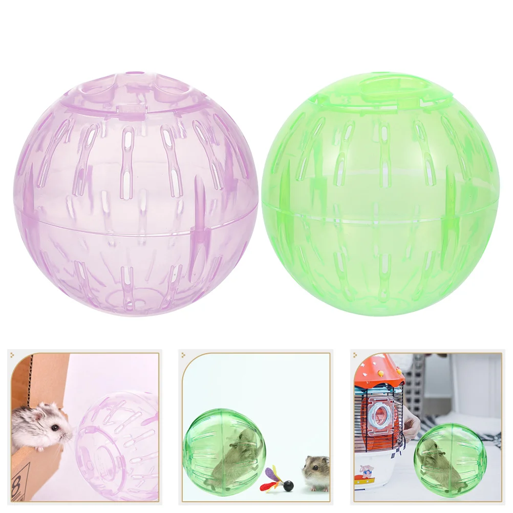 

2 Pcs Hamster Running Ball Toy Fitness Plastic Guinea Pig Exercise Balls