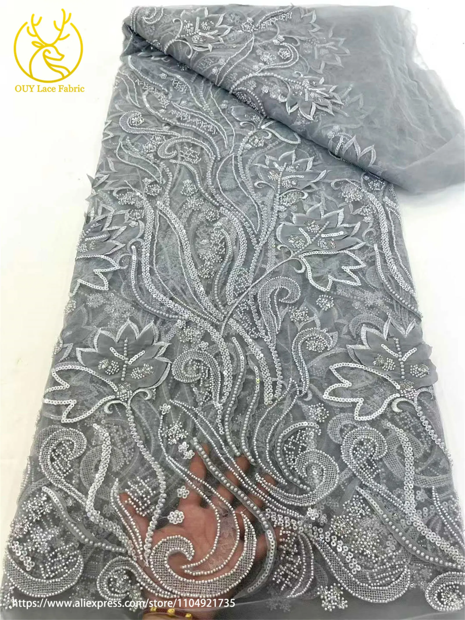 أحدث قماش دانتيل نيجيري أفريقي جميل مطرز بالخرز 2025 قماش دانتيل ترتر فرنسي لفساتين حفلات الزفاف