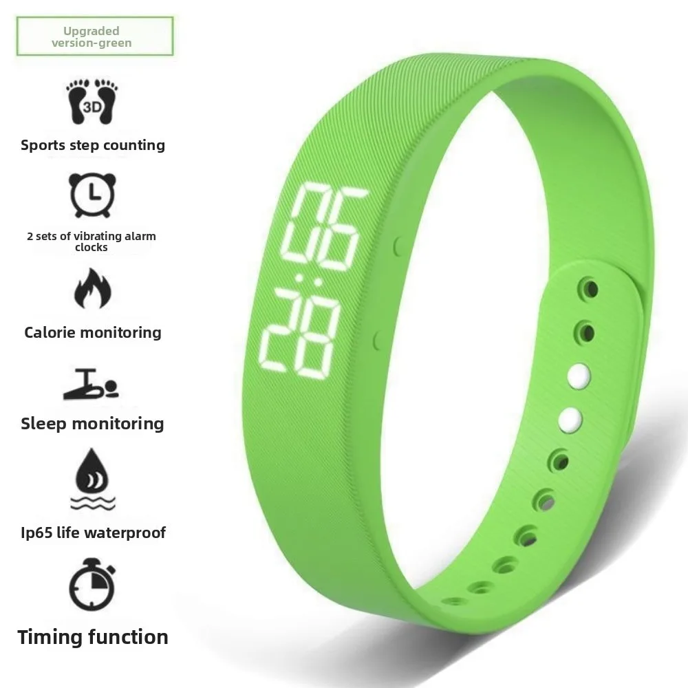 

LED Digital Alarm Clock Watch with Calorie Counter Waterproof Vibrating Alarm Bracelet Snooze-proof Adjustable Fitness Tracker